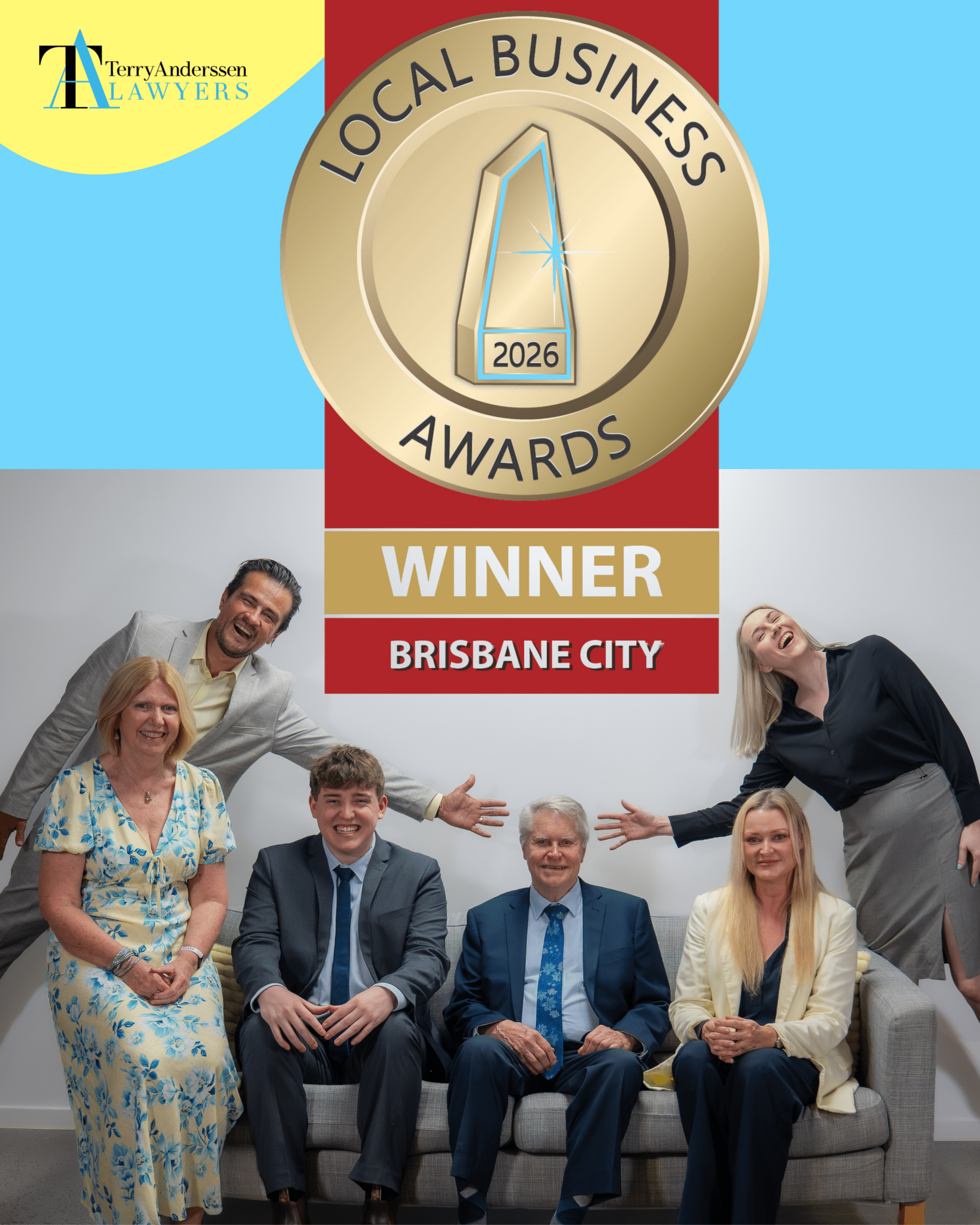 Local Business Awards Winner 2026 Local Business Awards Outstanding Legal Services Terry Anderssen Lawyers